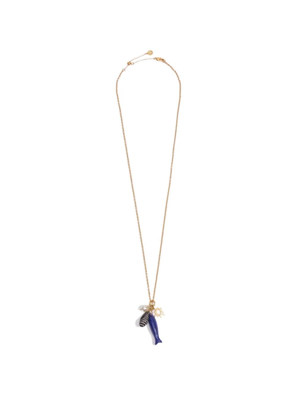 BIMBA Y LOLA Halskette aus gealtertem Gold mit Fisch und Muscheln