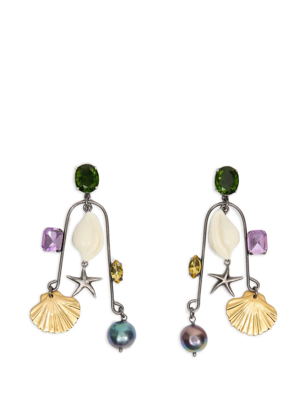 Bimba y Lola Seashell and Crystal earrings - Argento