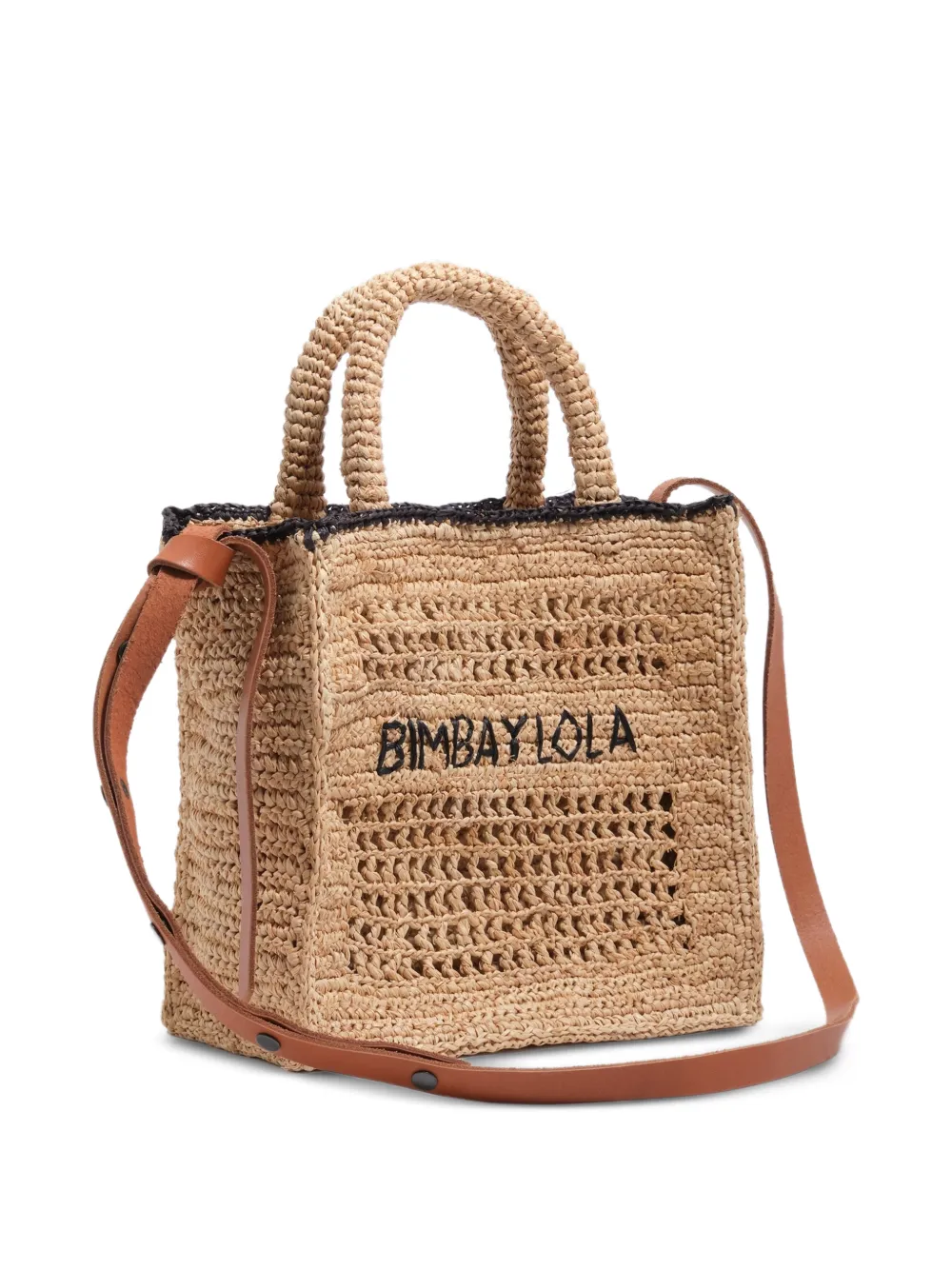 Bimba y Lola medium logo-embroidered cross body bag - Toni neutri