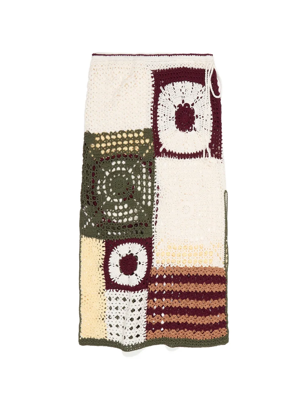Bimba y Lola crochet-knit patchwork skirt - Verde