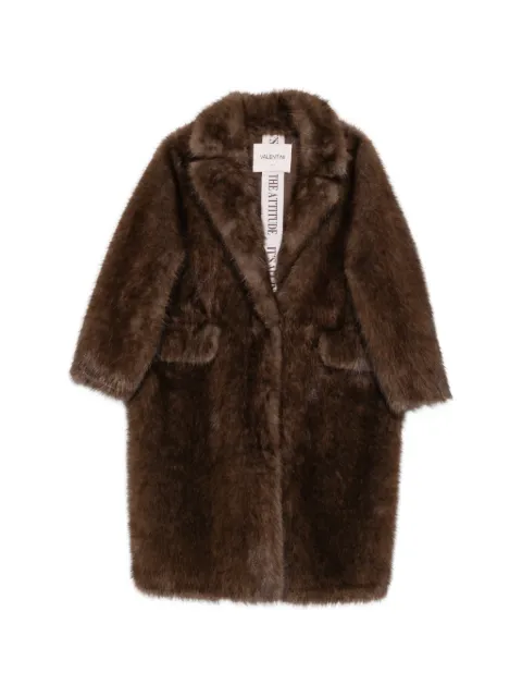 VALENTINI 1972 faux-fur notched-lapels coat