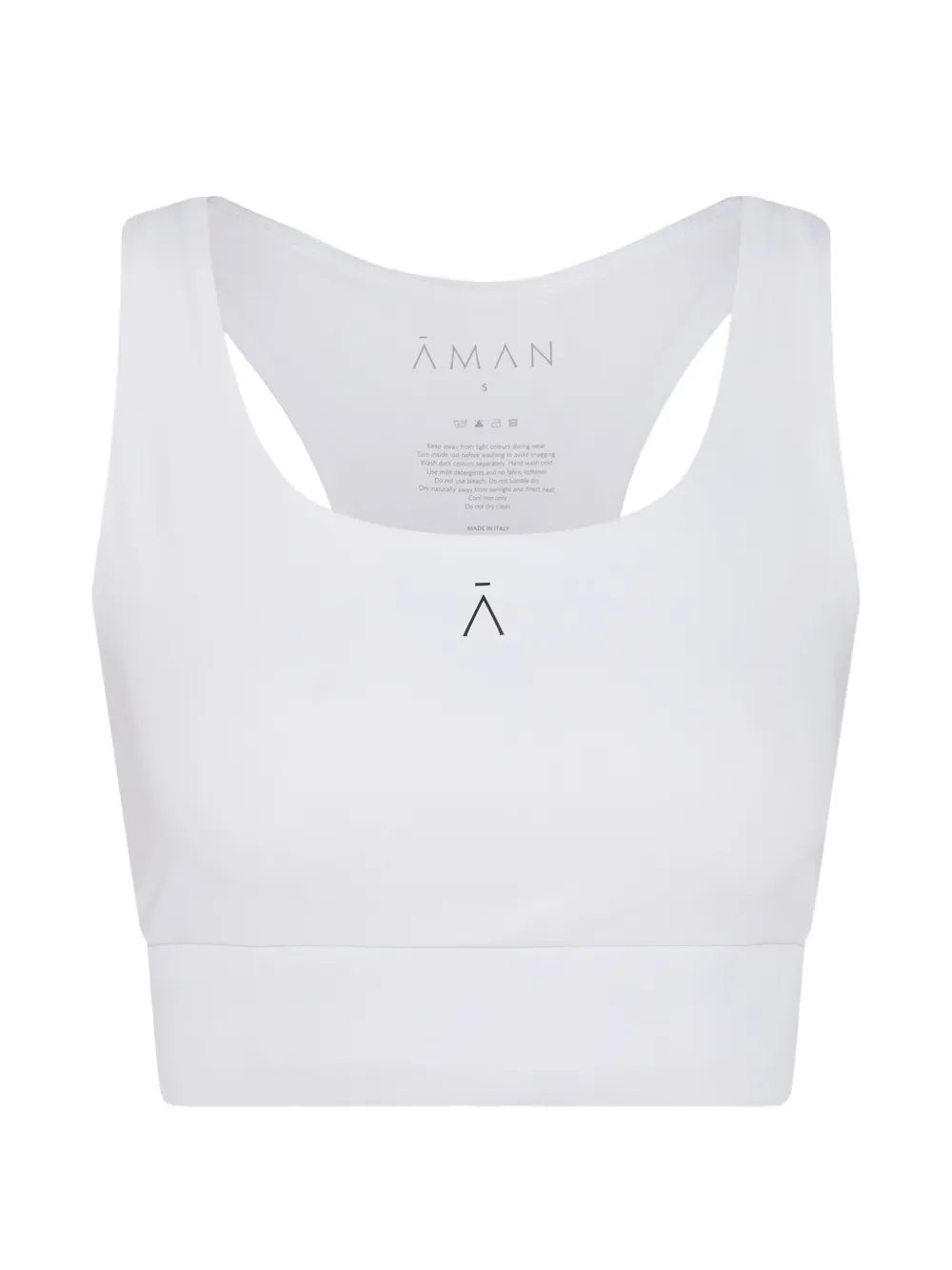 AMAN logo-print racerback crop top - Weiß
