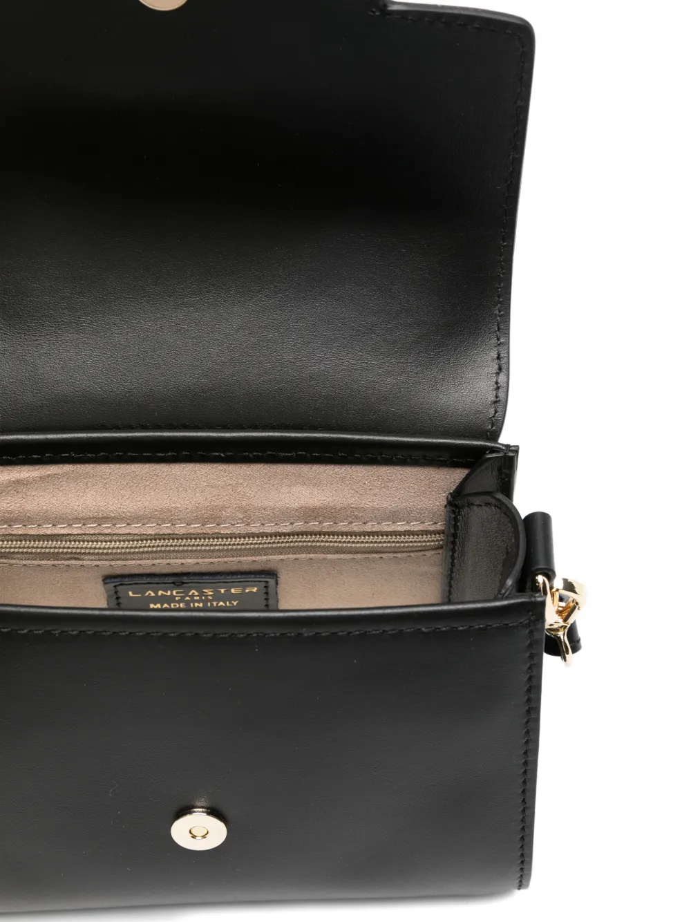 Lancaster logoprinten mini-shopper met omslag Zwart