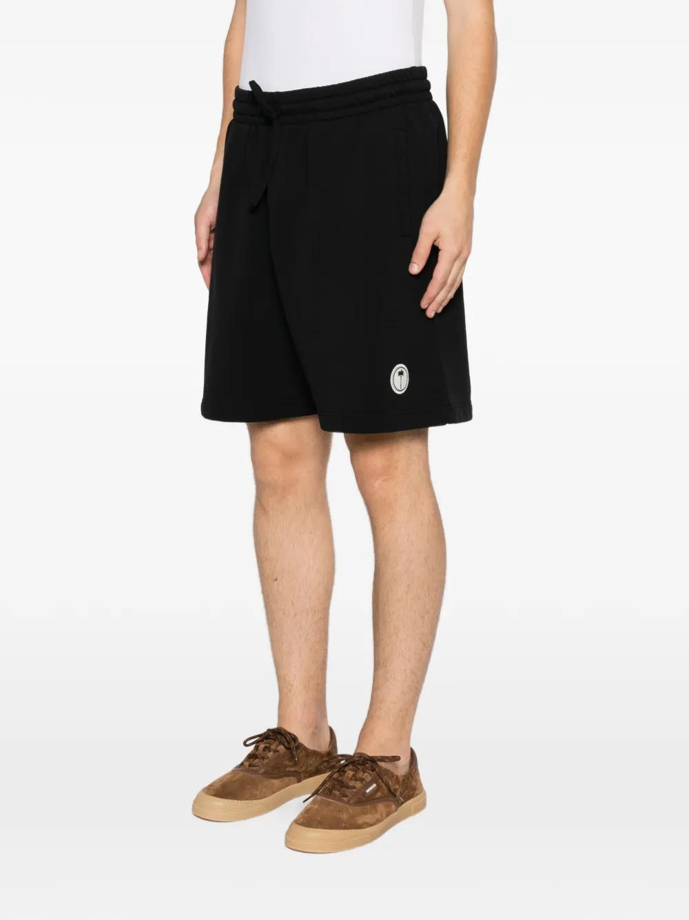 Palm Angels Shorts met logopatch en trekkoord Zwart
