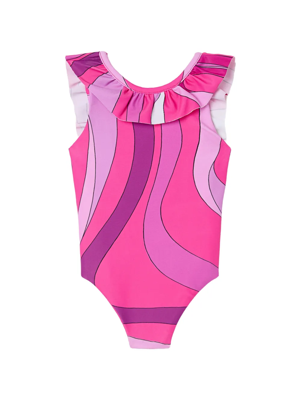 PUCCI Junior Marmo print one-piece swimsuit - Rosa