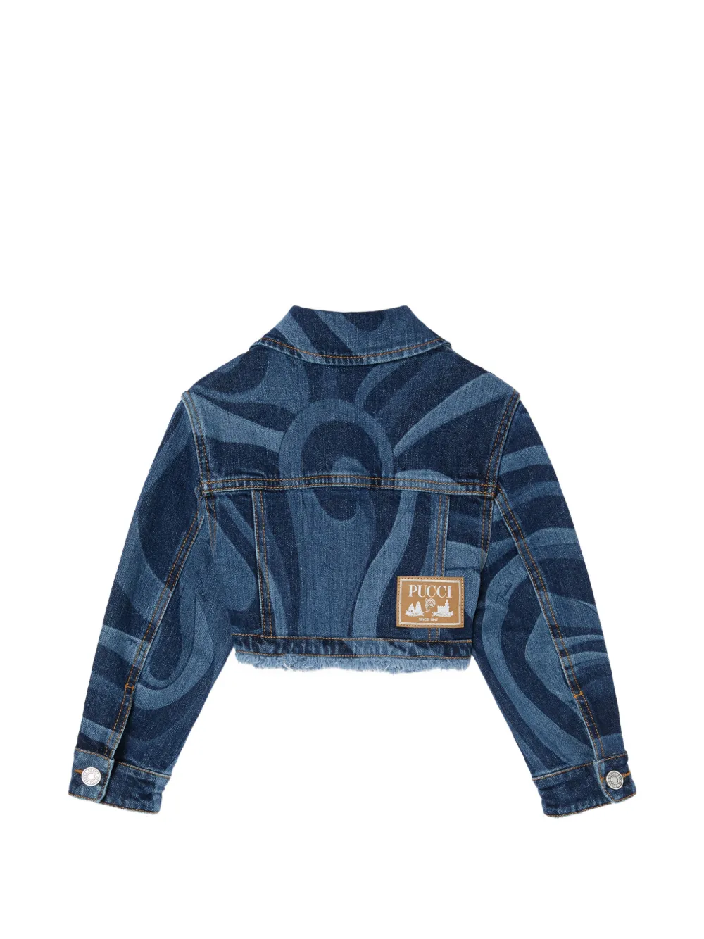 PUCCI Junior Spijkerjas met lasergesneden Marmo-print Blauw