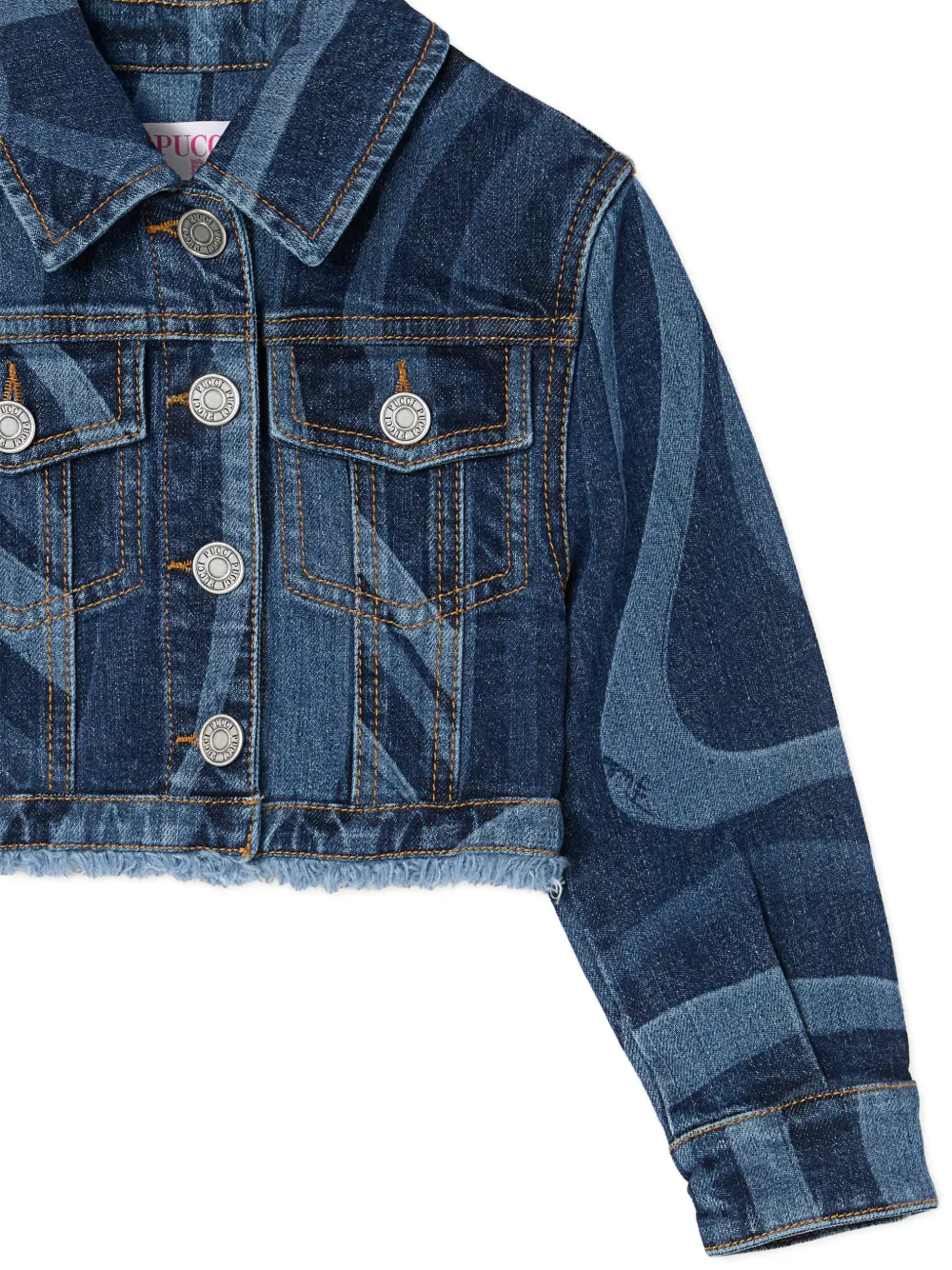 PUCCI Junior Spijkerjas met lasergesneden Marmo-print Blauw