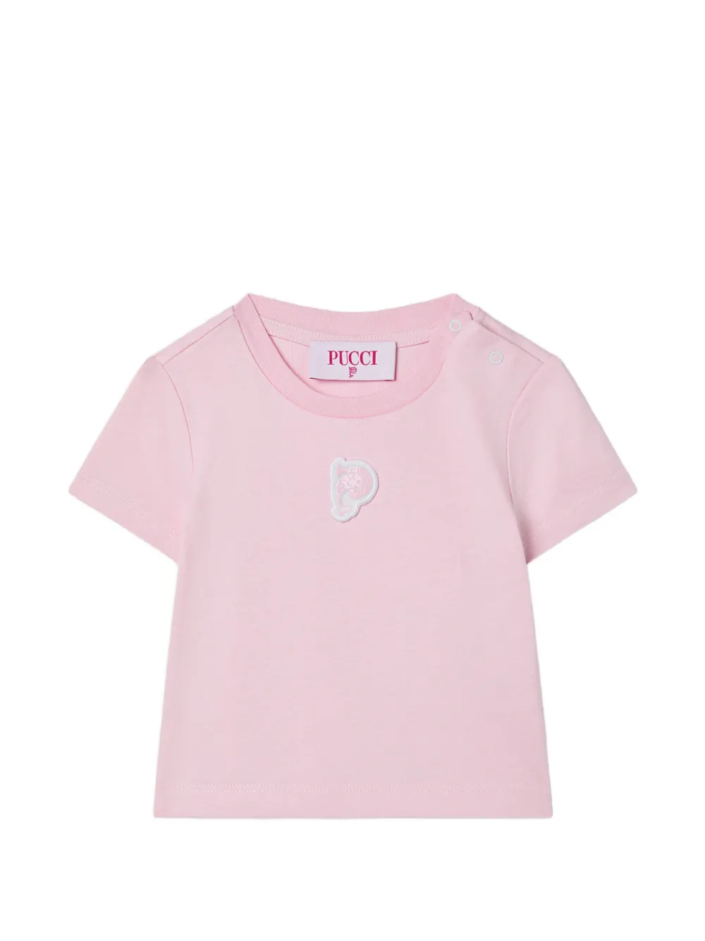 PUCCI Junior T-shirt with embroidered patch - Rosa