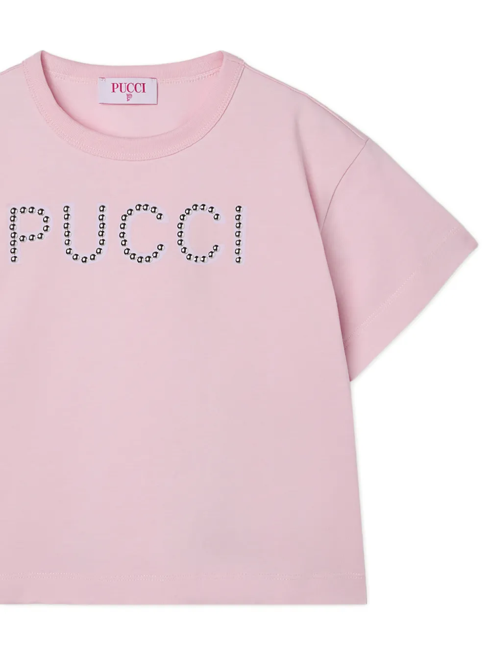 PUCCI Junior T-shirt met versierd logo Roze