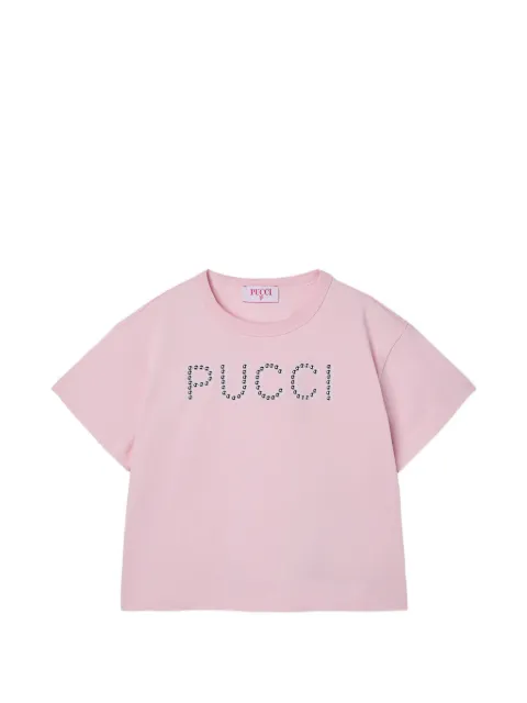 PUCCI Junior 로고 장식 티셔츠