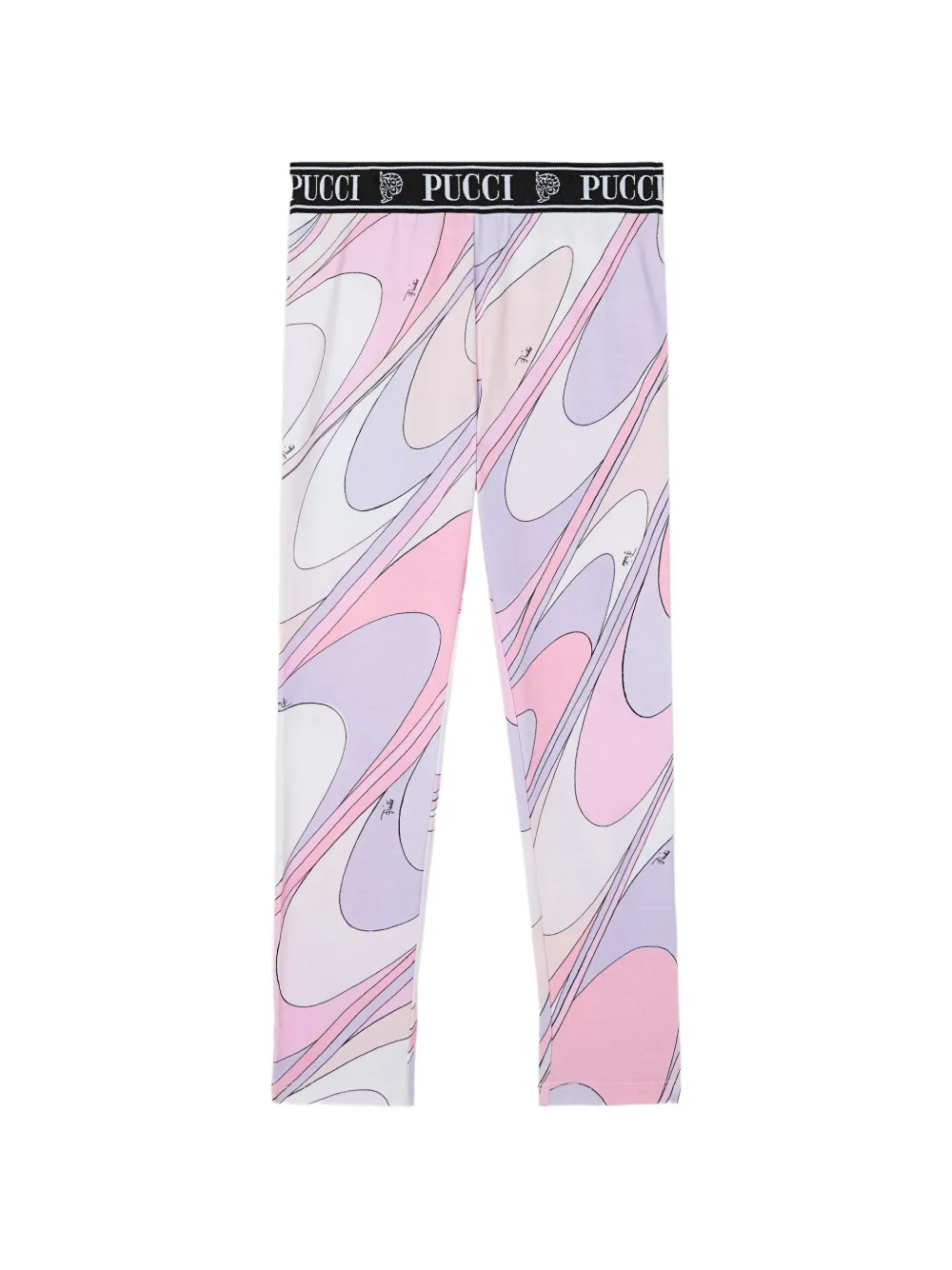PUCCI Junior Onde print leggings with waistband - Bianco