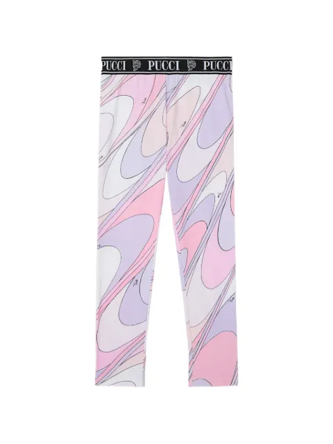 PUCCI Junior Onde print leggings with waistband