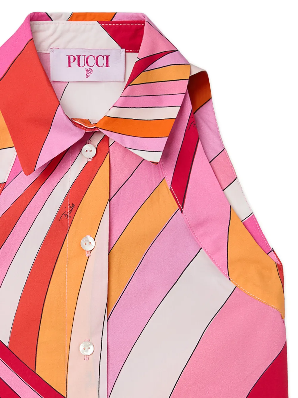PUCCI Junior Mouwloos shirt met Iride-print Roze