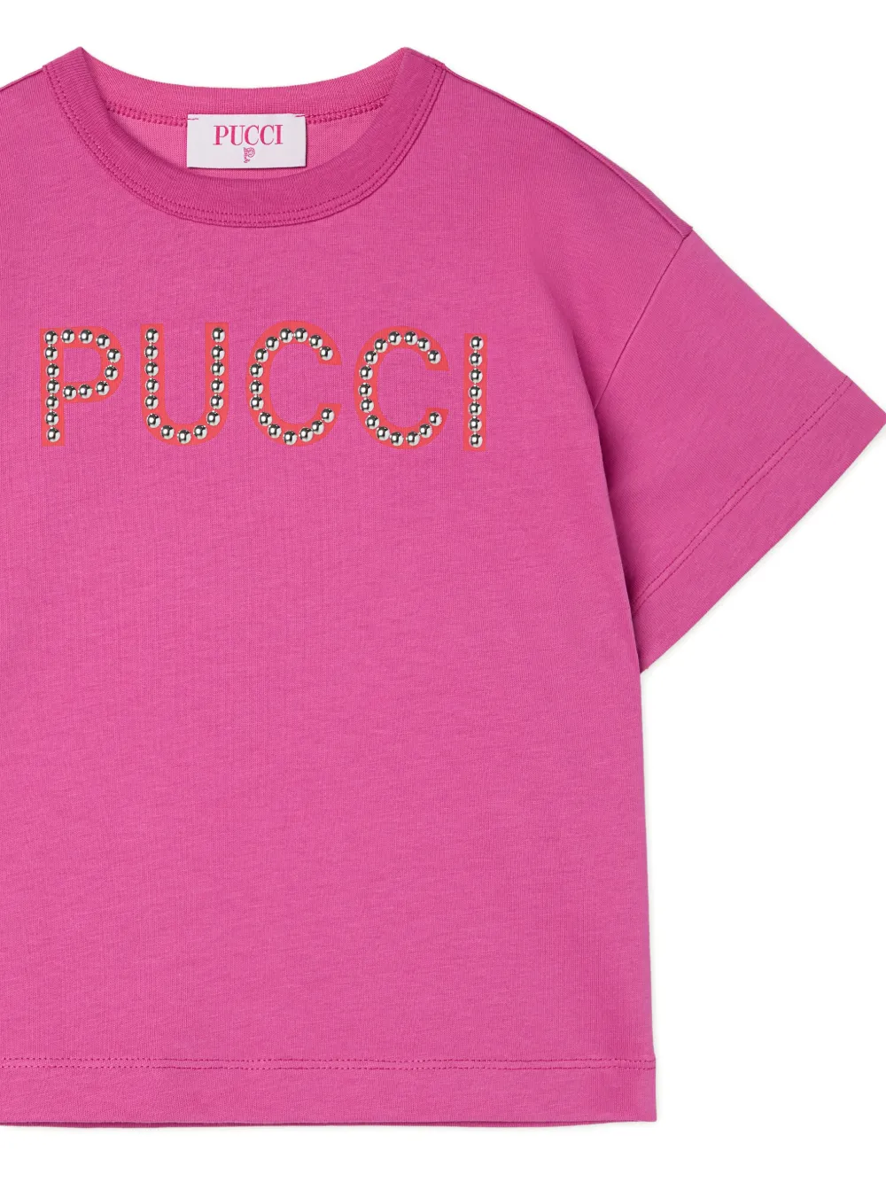  Pucci Junior T-shirt à Logo - Rose 