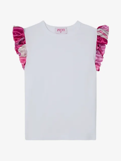 PUCCI Junior T-shirt with satin sleeves
