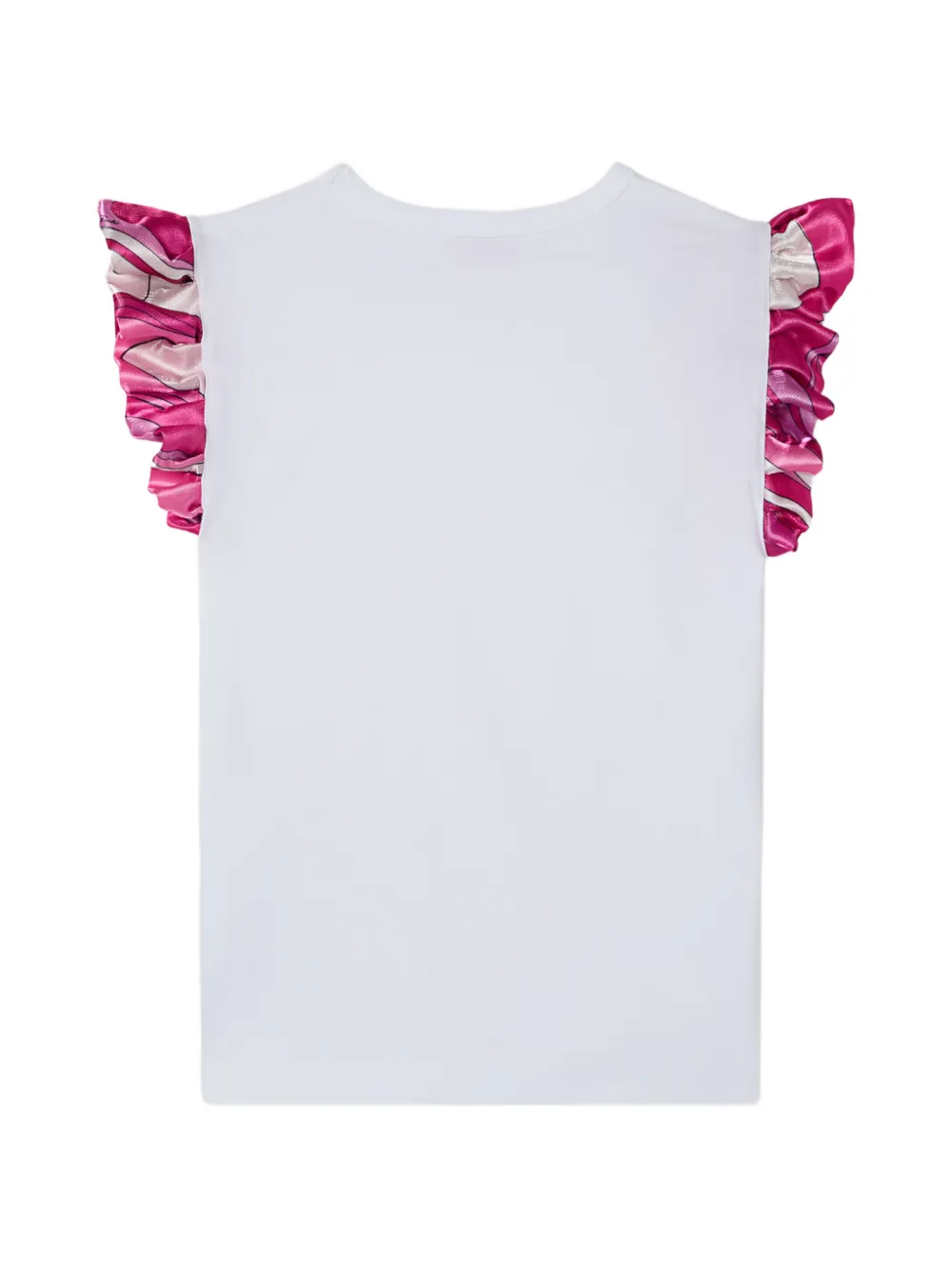 PUCCI Junior T-shirt met satijnen mouwen Wit