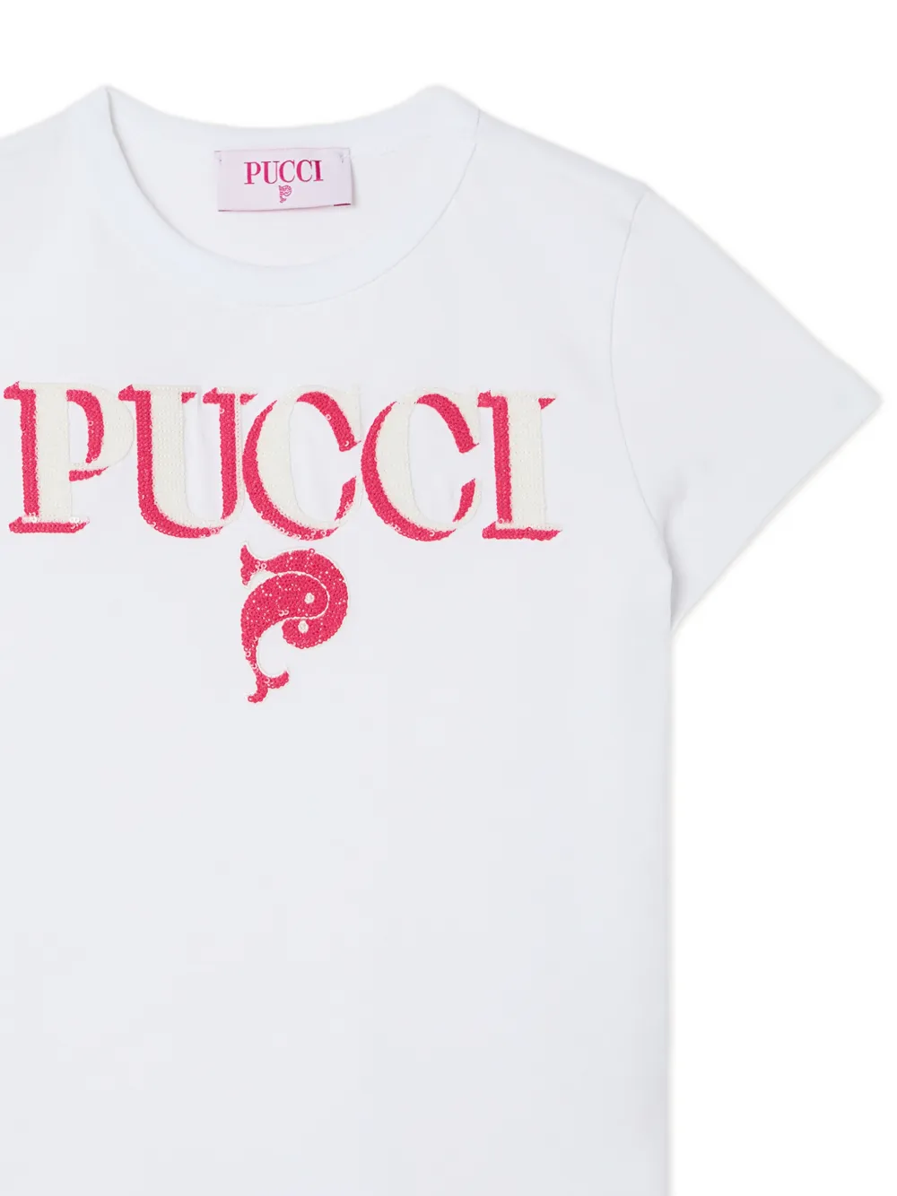 PUCCI Junior T-shirt met pailletten Wit