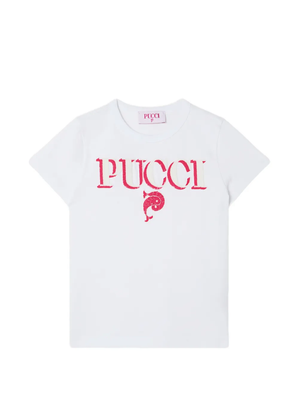 PUCCI Junior sequin-embellished logo T-shirt - Bianco