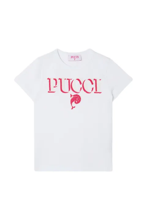 PUCCI Junior sequin-embellished logo T-shirt