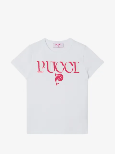 PUCCI Junior sequin-embellished logo T-shirt