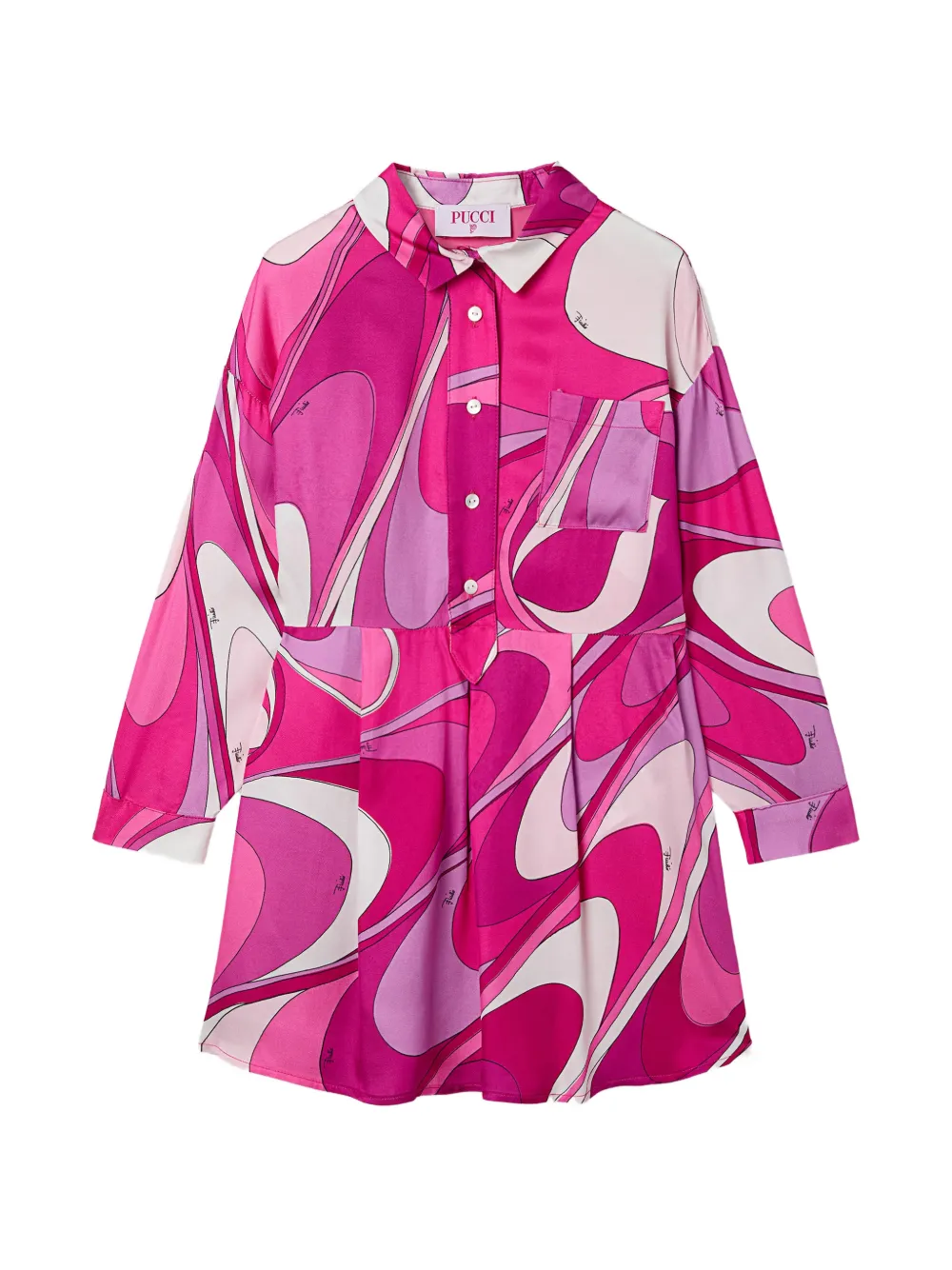 PUCCI Junior Onde print chemisier dress - Pink