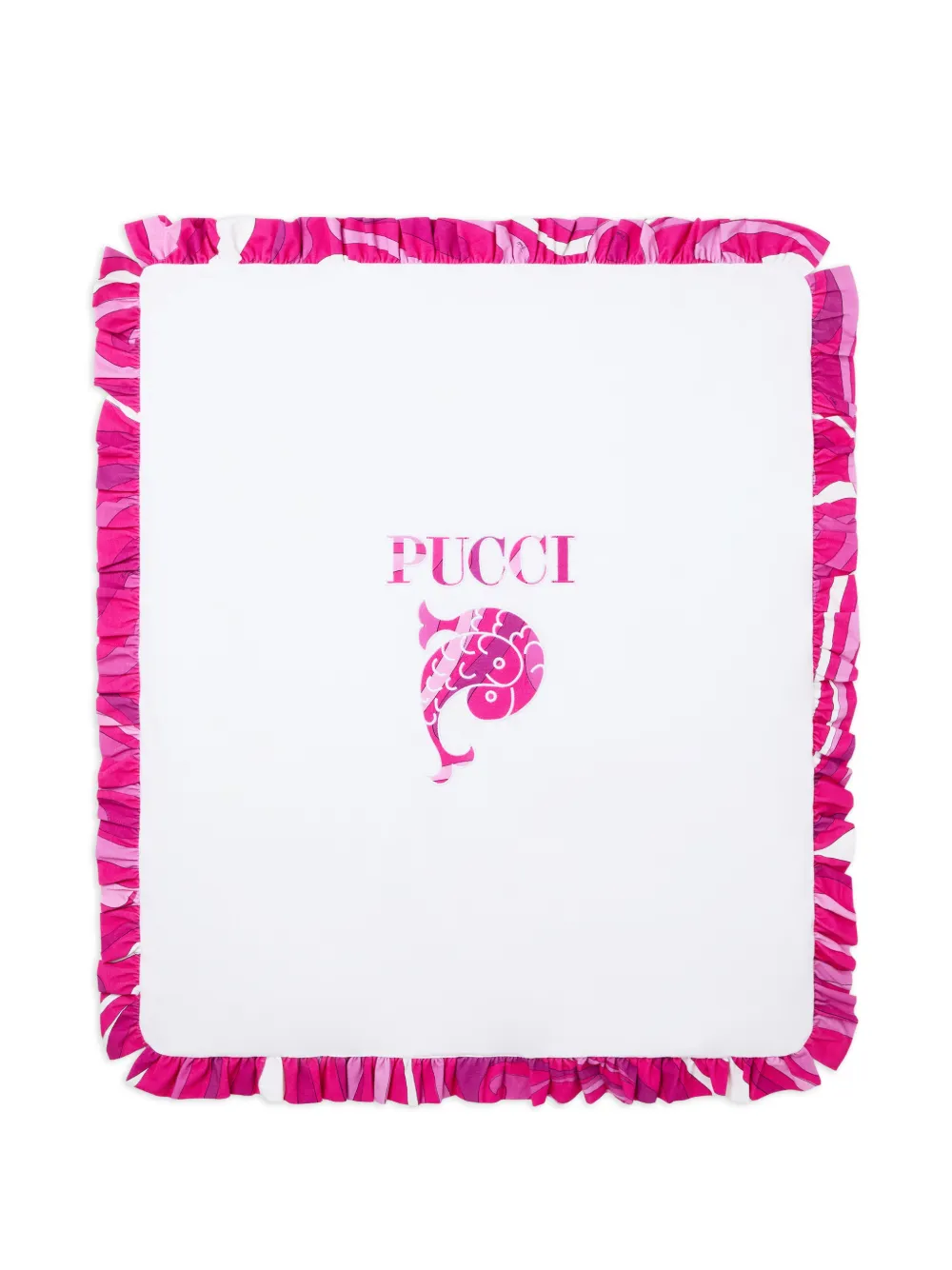 PUCCI Junior newborn blanket with logo - Bianco