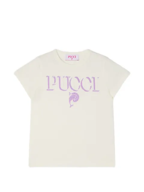 PUCCI Junior sequin-embellished logo T-shirt