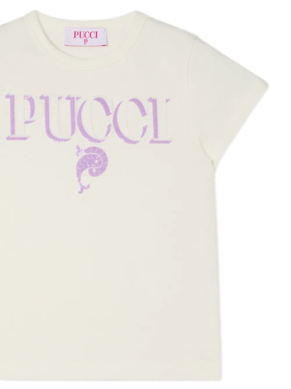 PUCCI Junior T-shirt met pailletten Beige