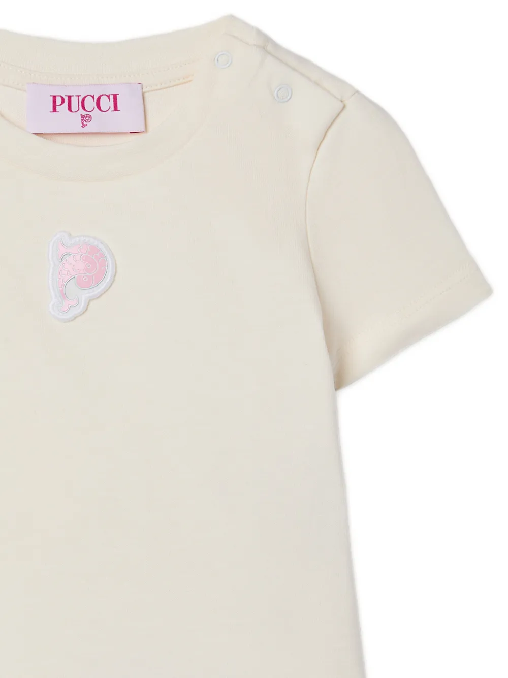 PUCCI Junior T-shirt met geborduurde patch Beige