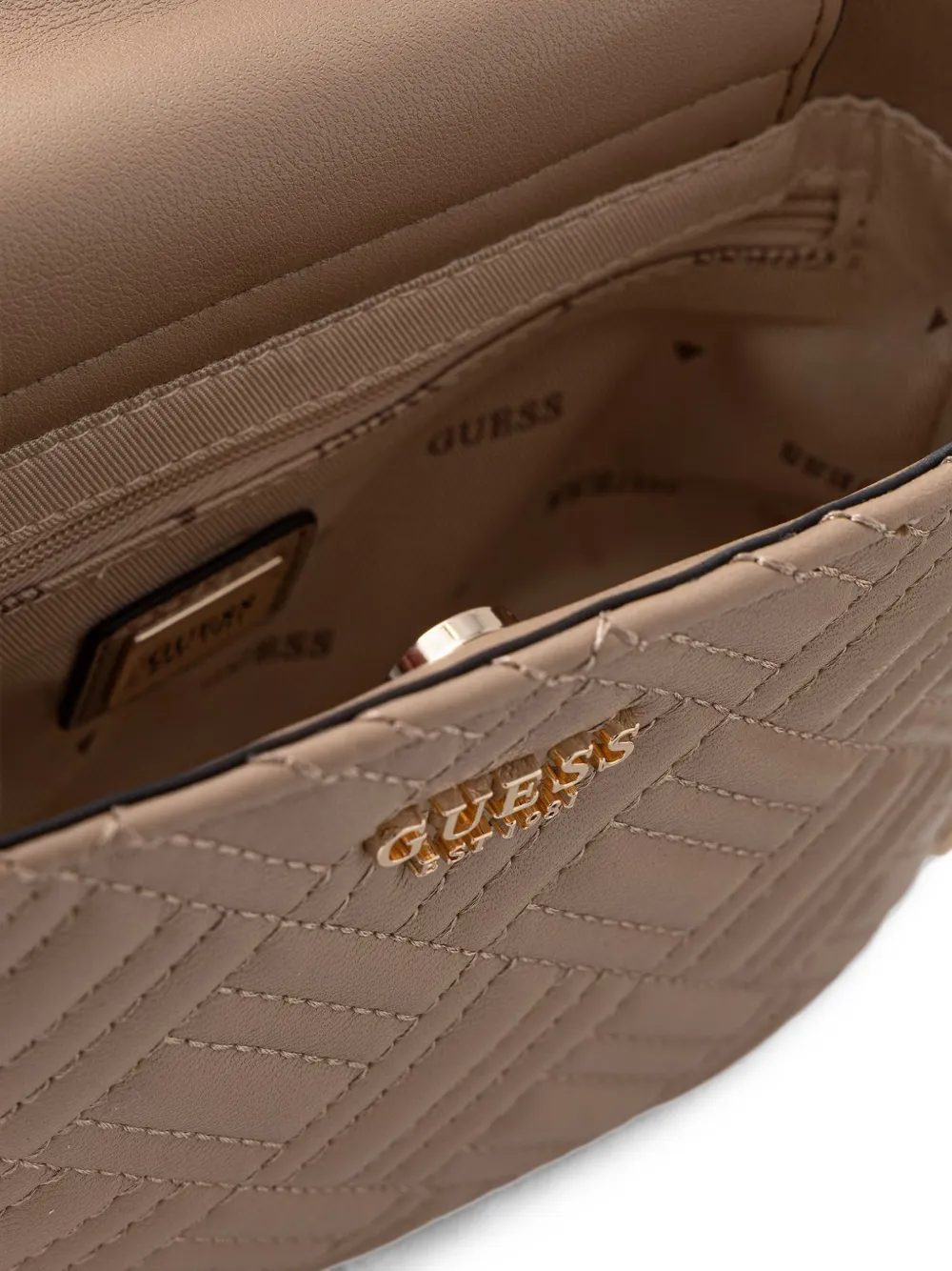GUESS USA Enisa gewatteerde mini-schoudertas Beige