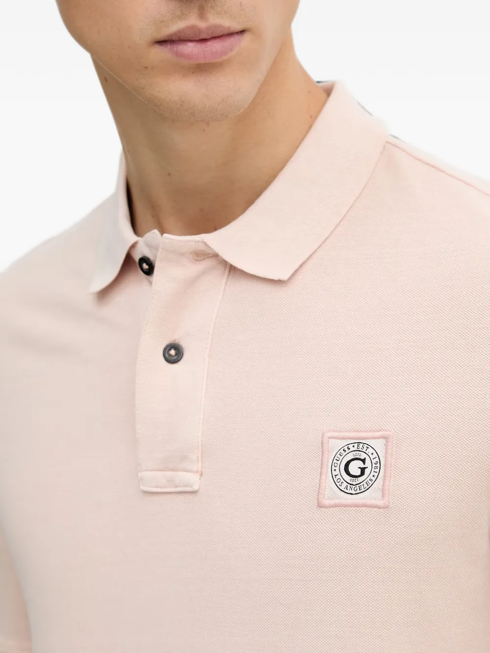 GUESS USA Poloshirt met logopatch Roze