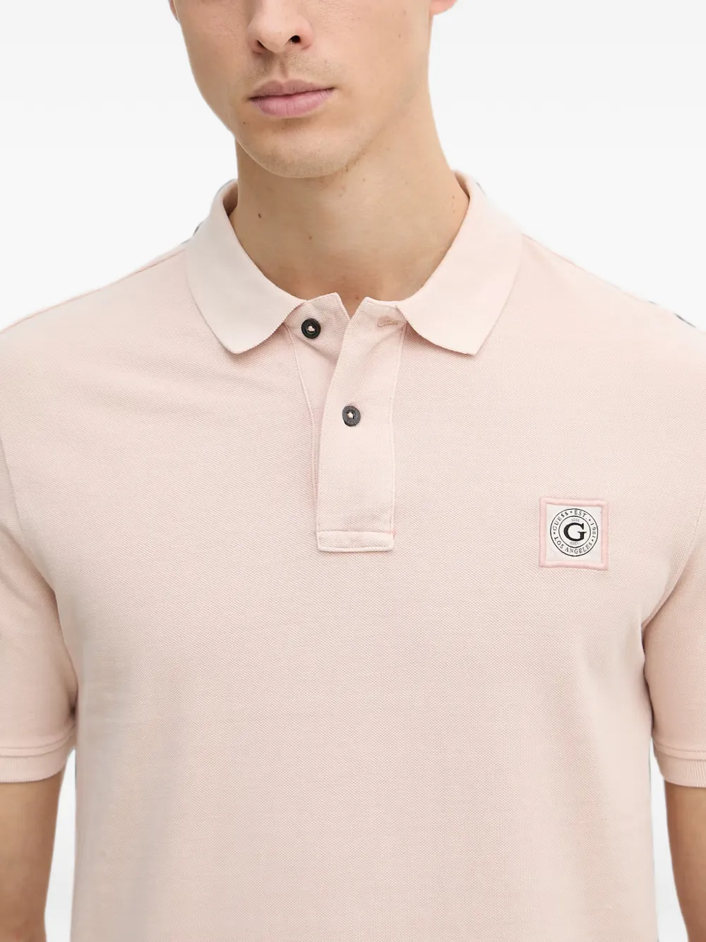 GUESS USA Poloshirt met logopatch Roze