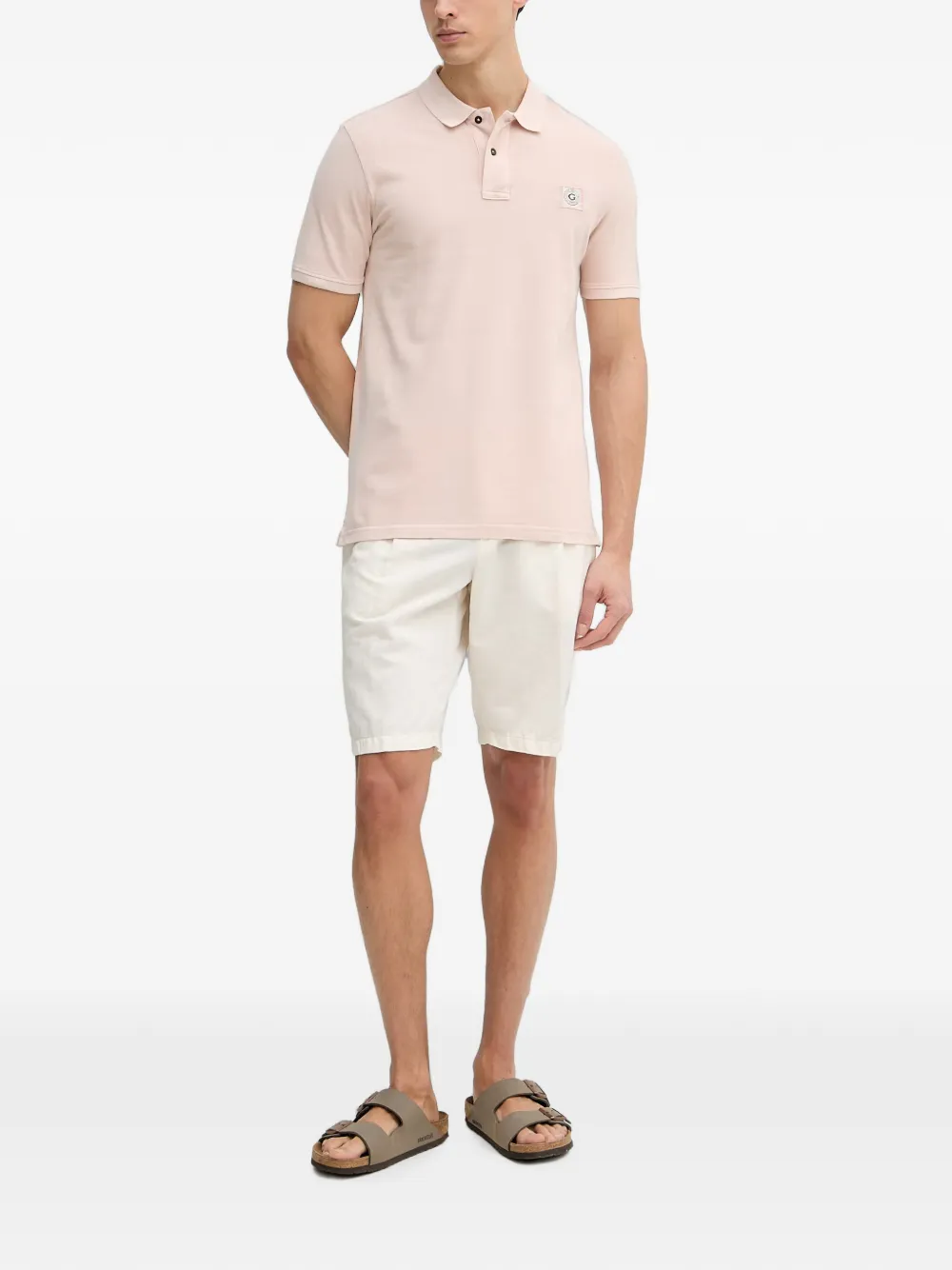 GUESS USA Poloshirt met logopatch Roze