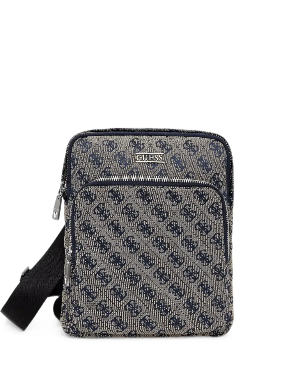 GUESS USA monogram-print logo-plaque messenger bag - Toni neutri