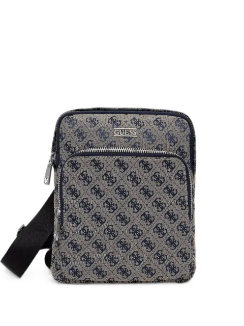 GUESS USA monogram-print logo-plaque messenger bag