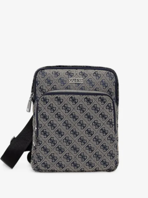 GUESS USA Boston monogram-print logo-plaque messenger bag