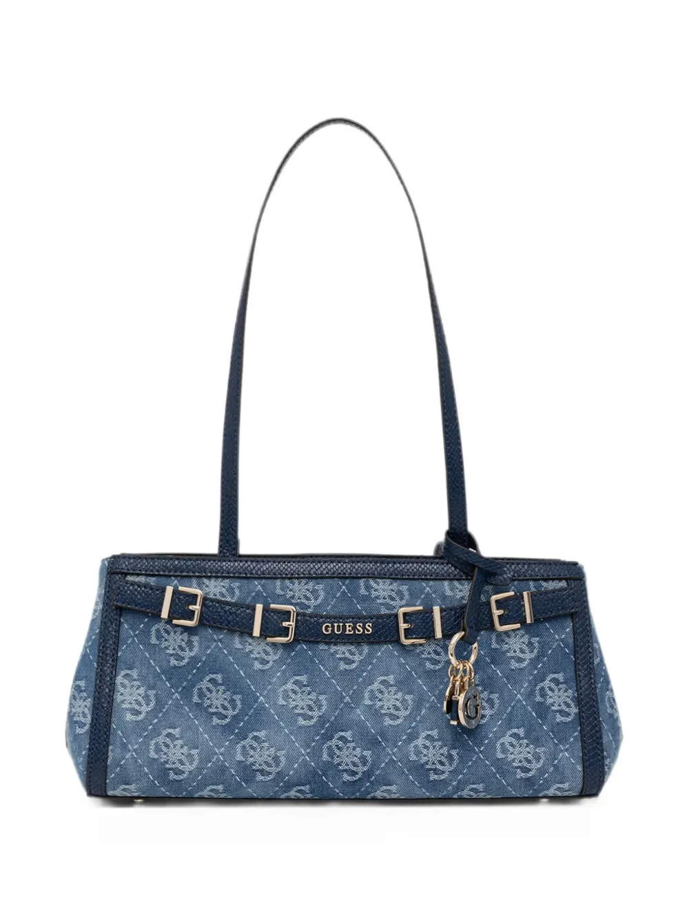 GUESS USA monogram-print denim tote bag - Blu