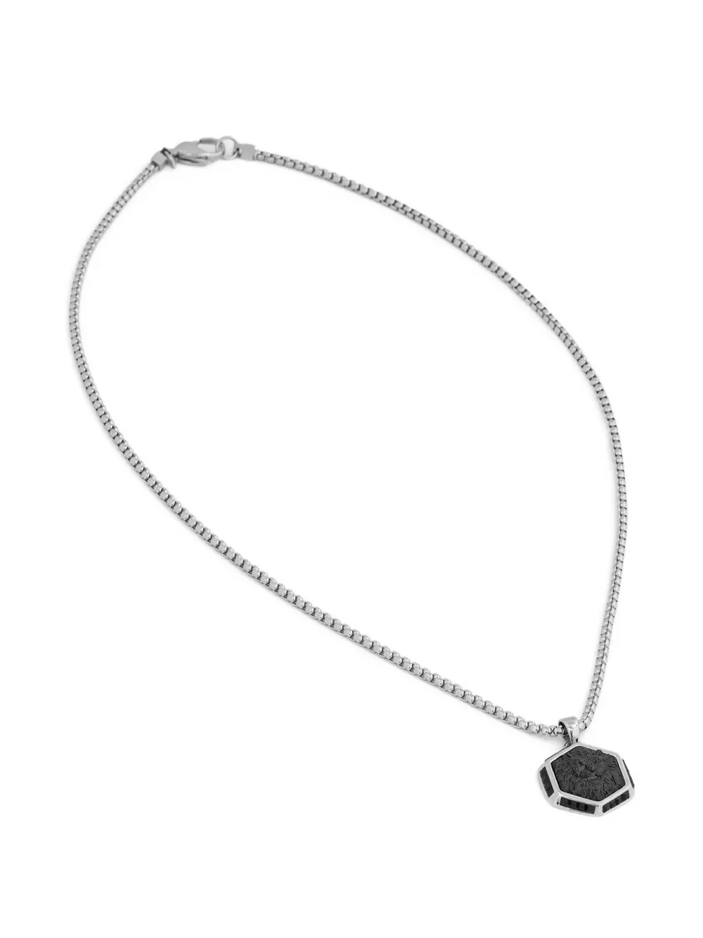 GUESS USA Lion King pendant box-chain necklace - Silber