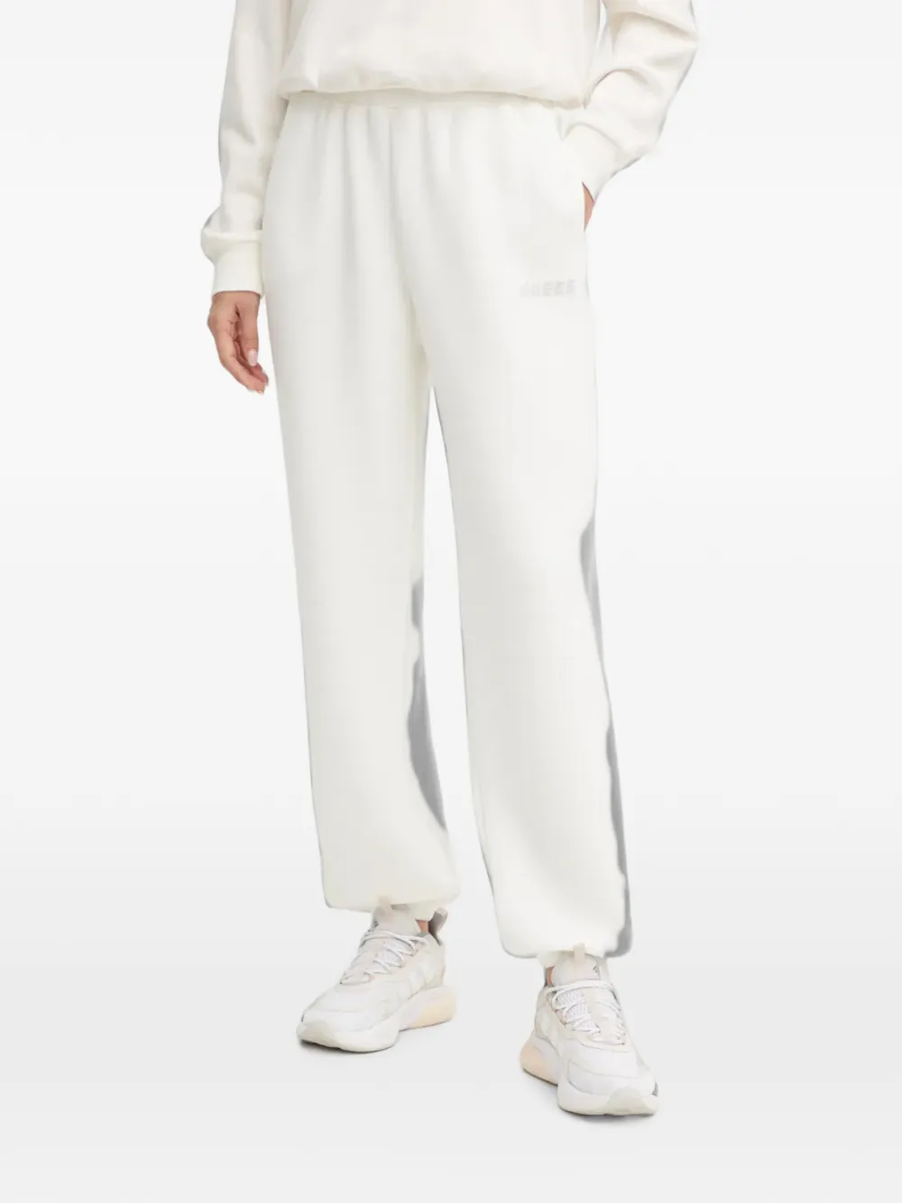 GUESS USA rhinestone-logo track pants - Bianco