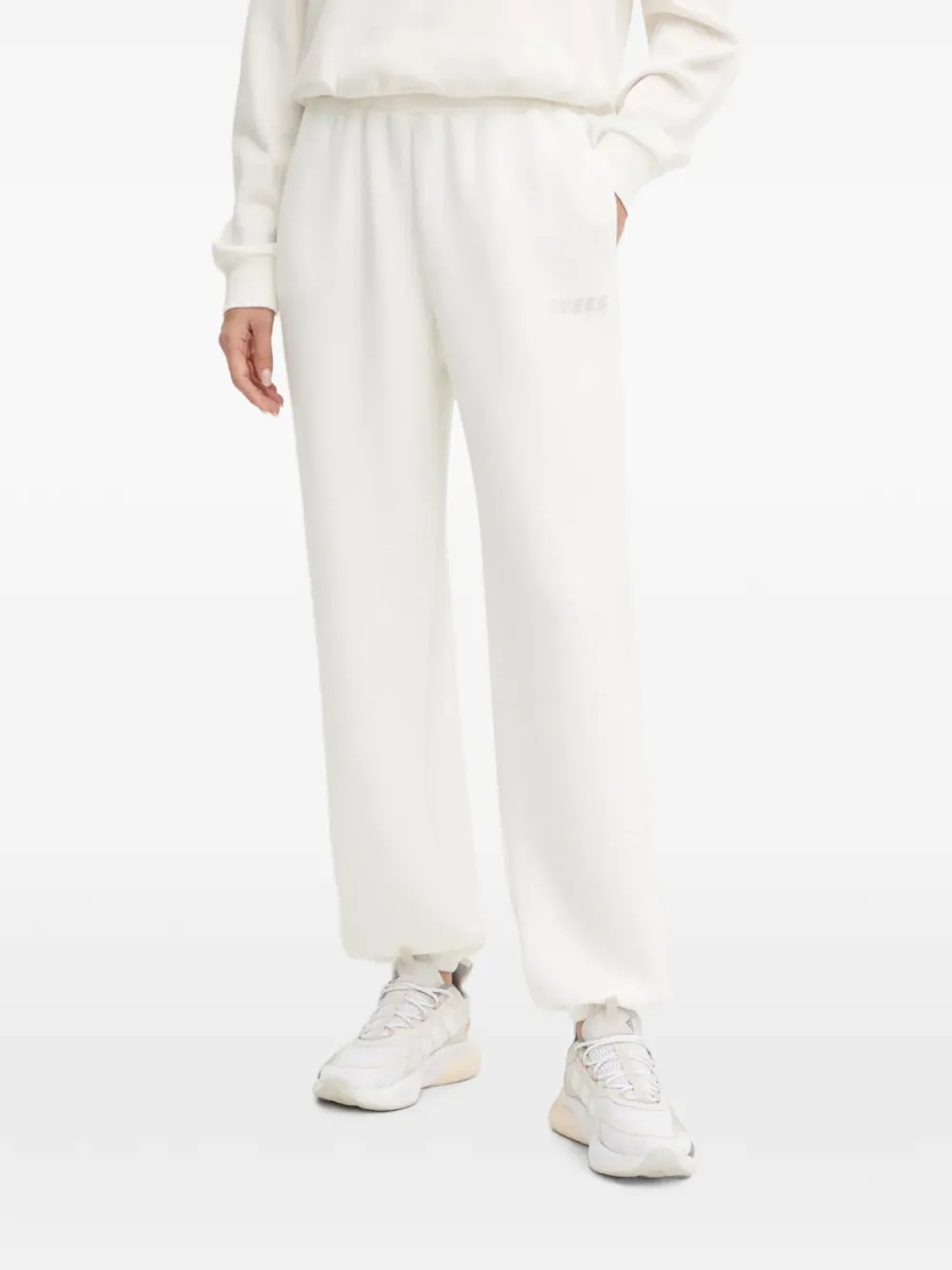 GUESS USA rhinestone-logo track pants - Weiß