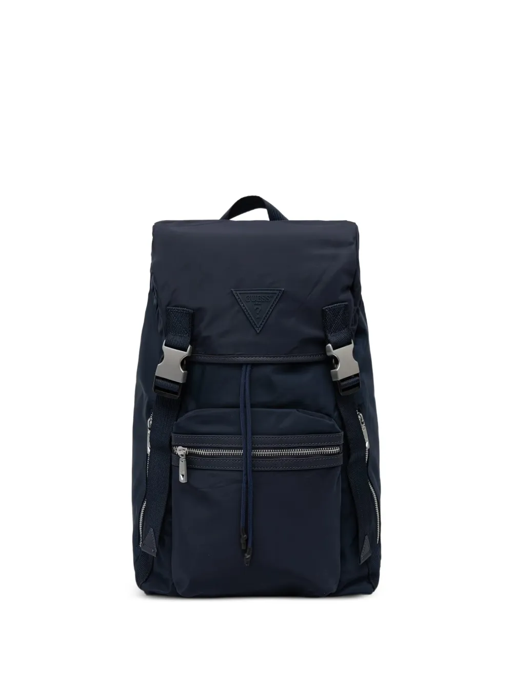 GUESS USA Berlin logo-patch buckle-fastening backpack - Blu