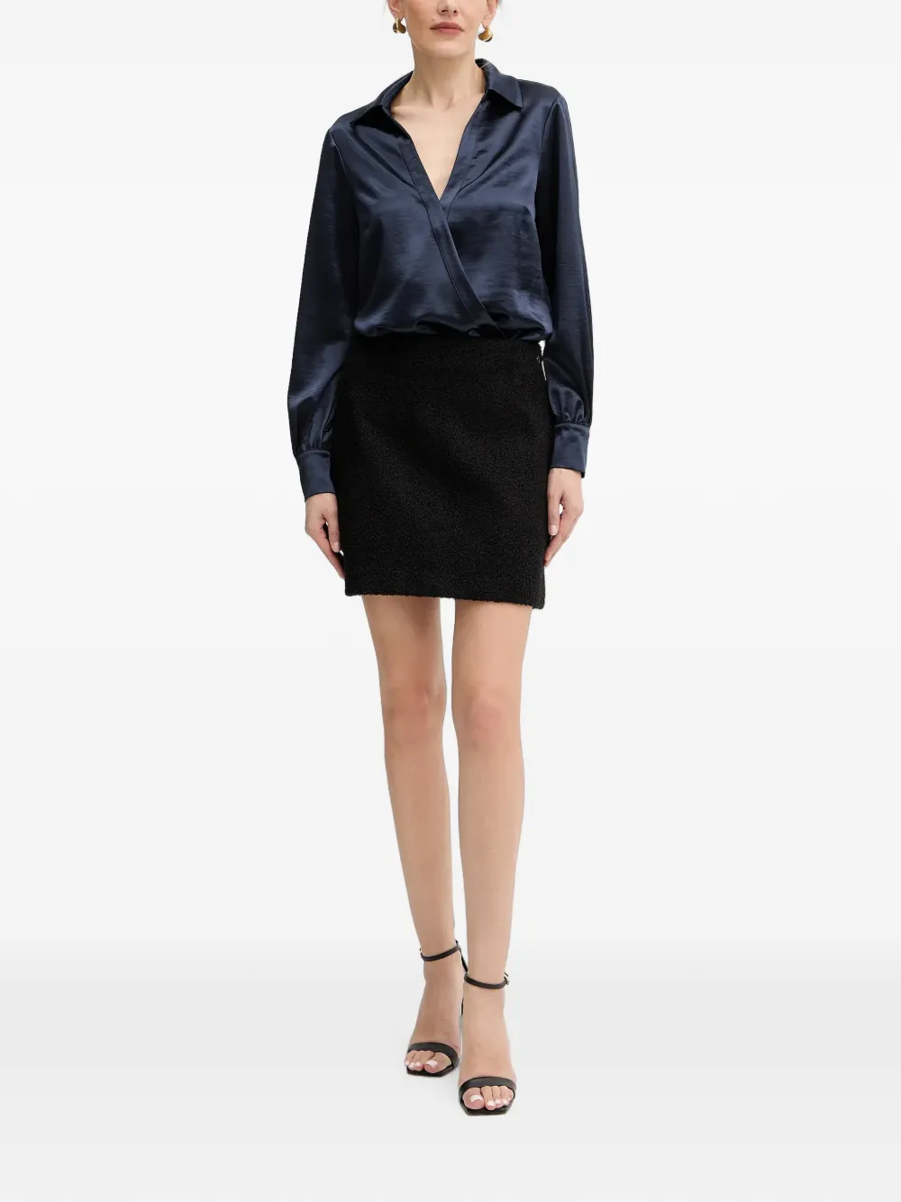 GUESS USA bouclé high-waisted mini skirt - Nero