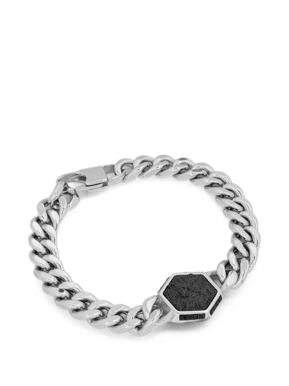 GUESS USA Lion King curb-chain bracelet - Argento
