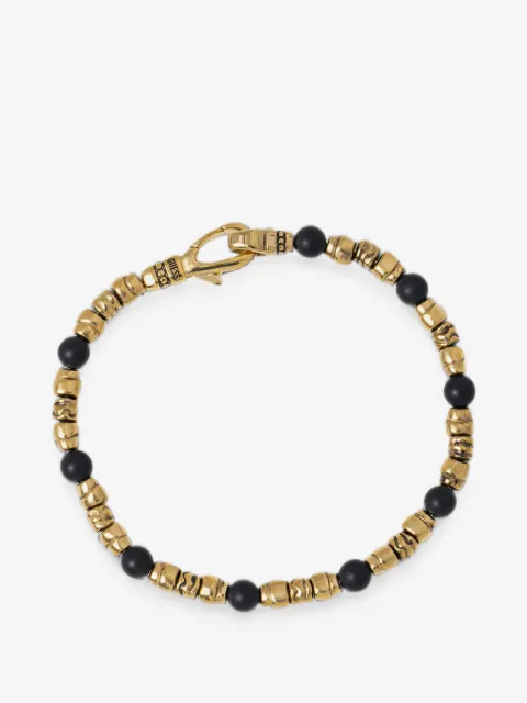 GUESS USA beaded logo-engraved bracelet