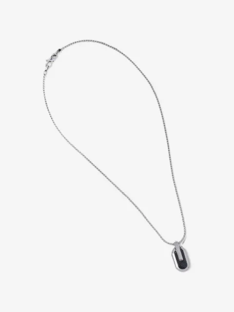 GUESS USA logo-engraved tag-pendant necklace