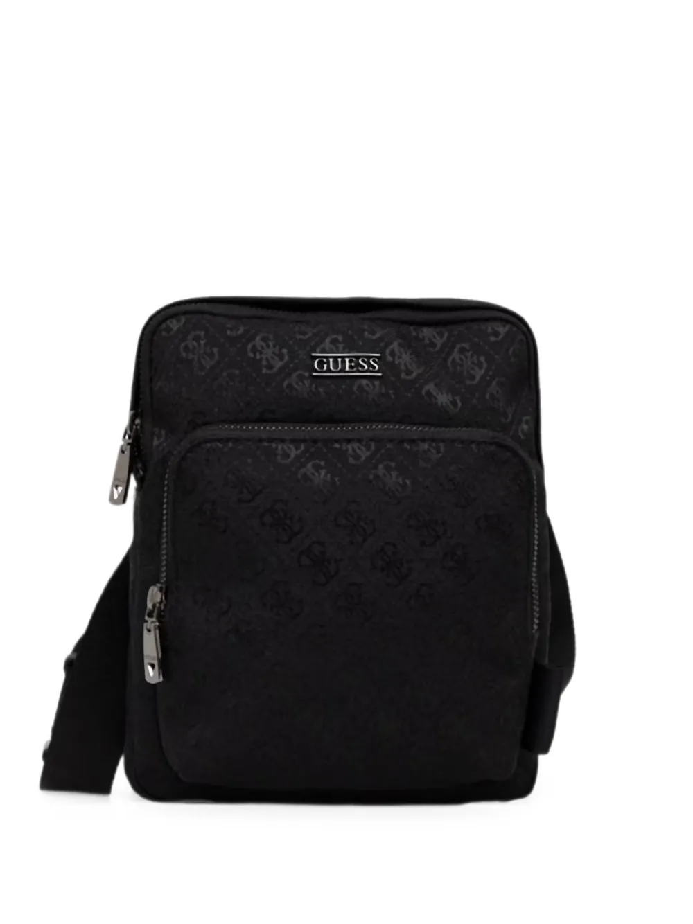 GUESS USA Boston monogram-pattern zip-fastening messenger bag - Nero