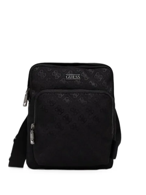 GUESS USA Boston monogram-pattern zip-fastening messenger bag