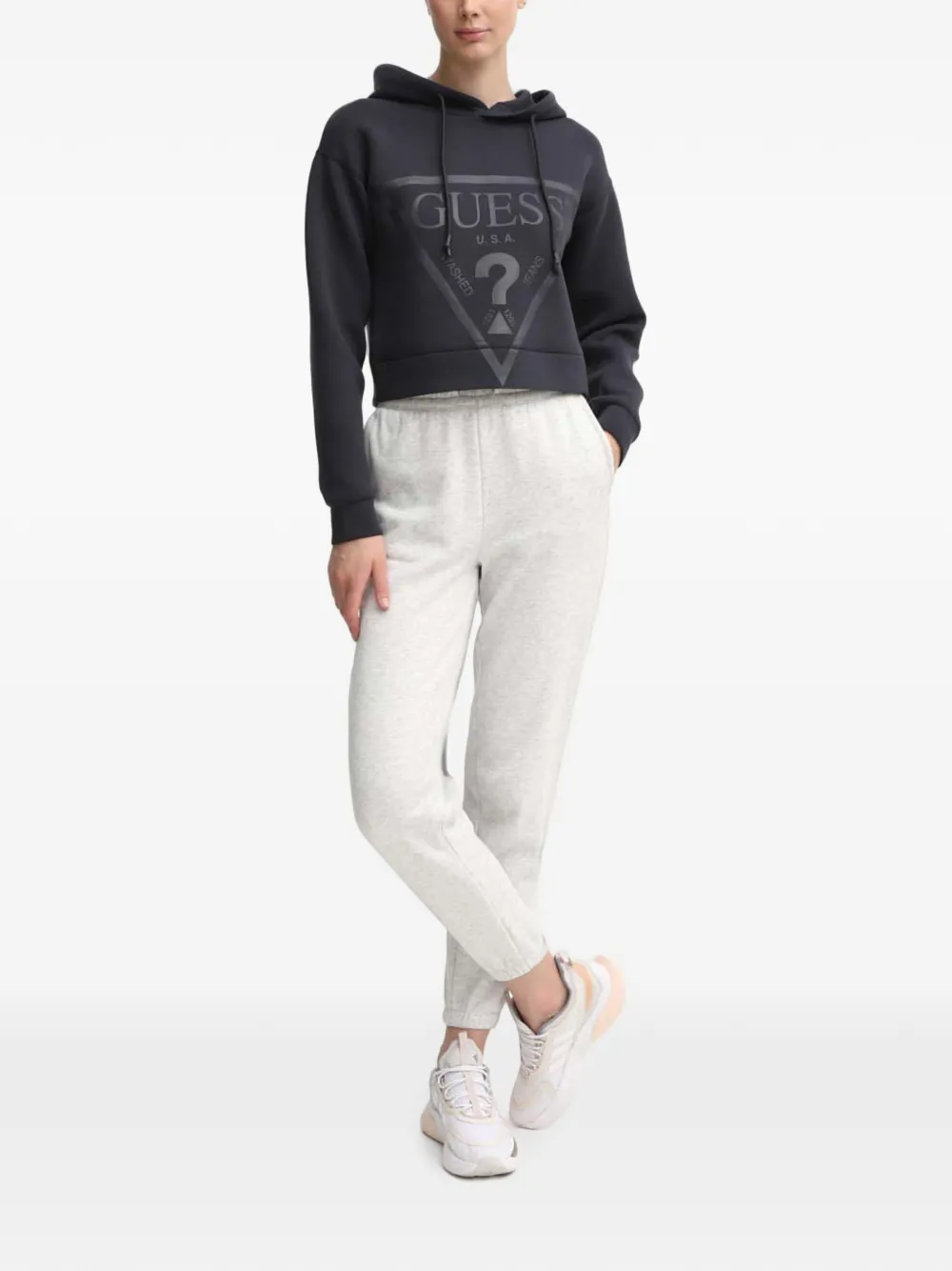GUESS USA Hoodie met logoprint Grijs