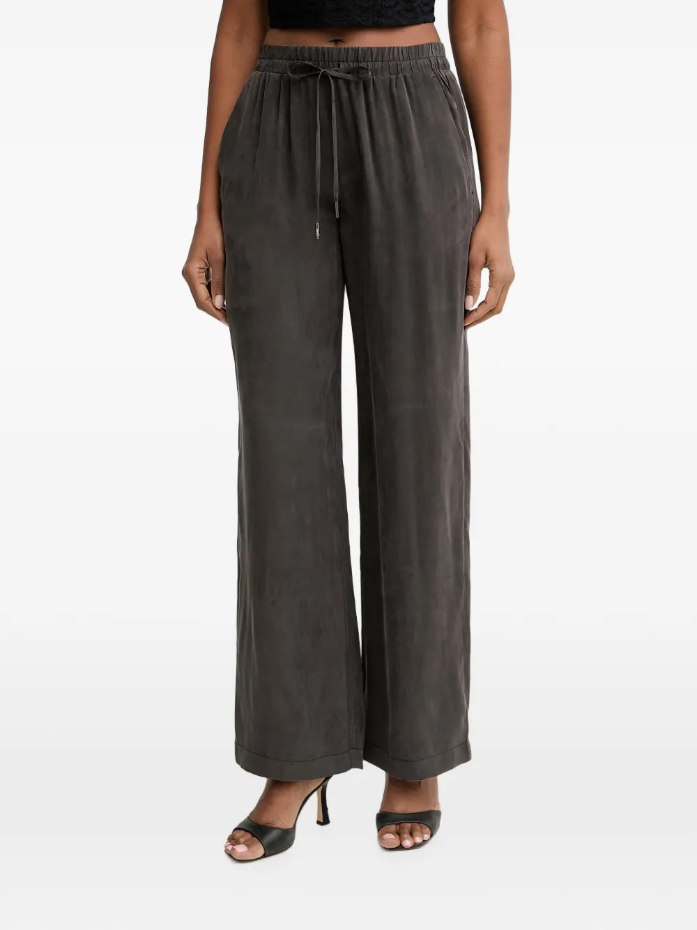 GUESS USA drawstring-waist wide-leg trousers - Grigio