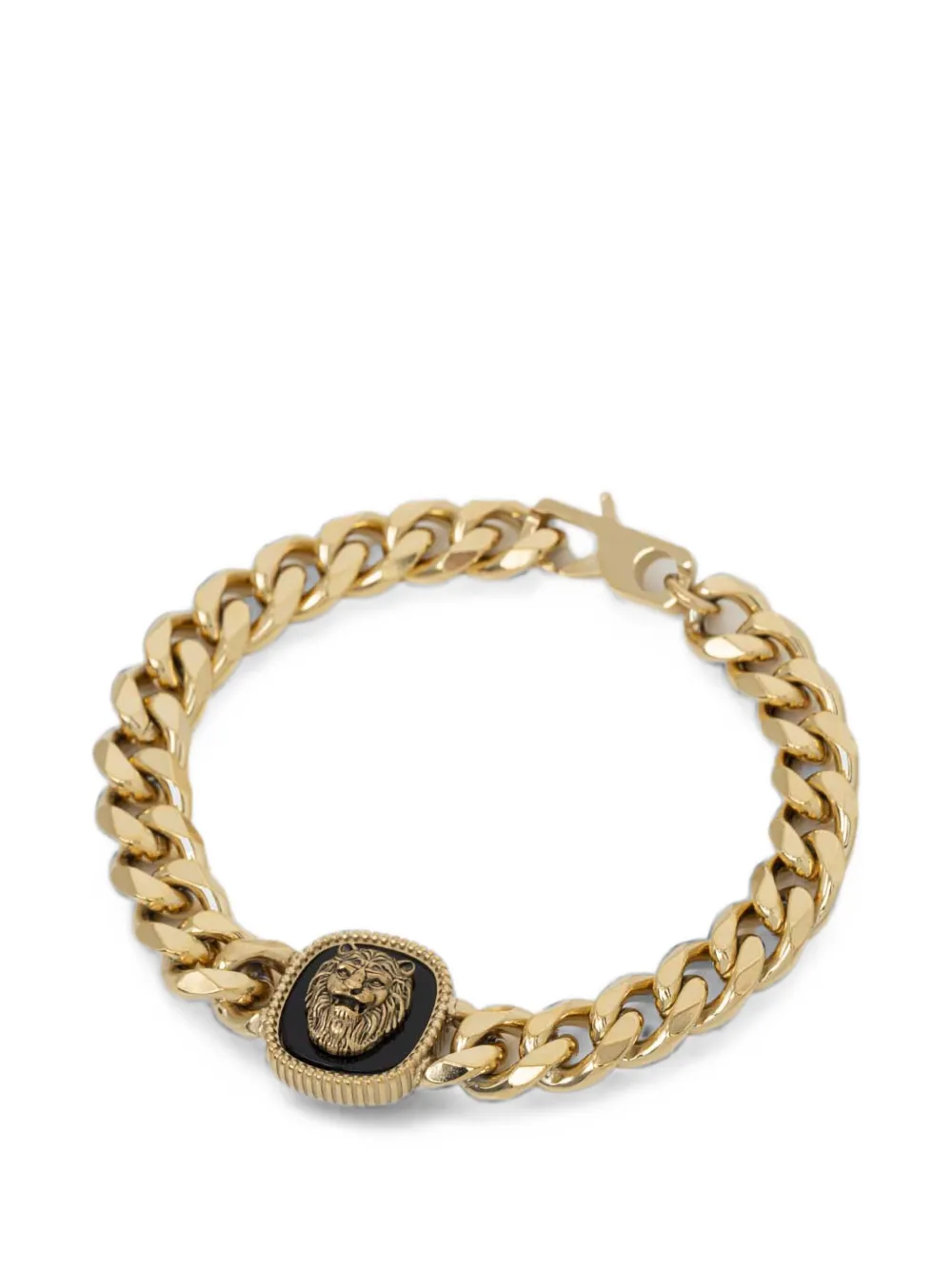 GUESS USA lion-head curb-chain bracelet - Gold